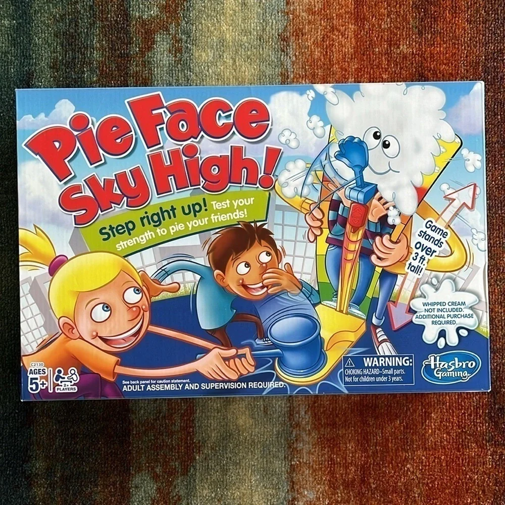 Brand New Hasbro Pie Face Sky High! Whipped Cream Game Kids Family Game Night